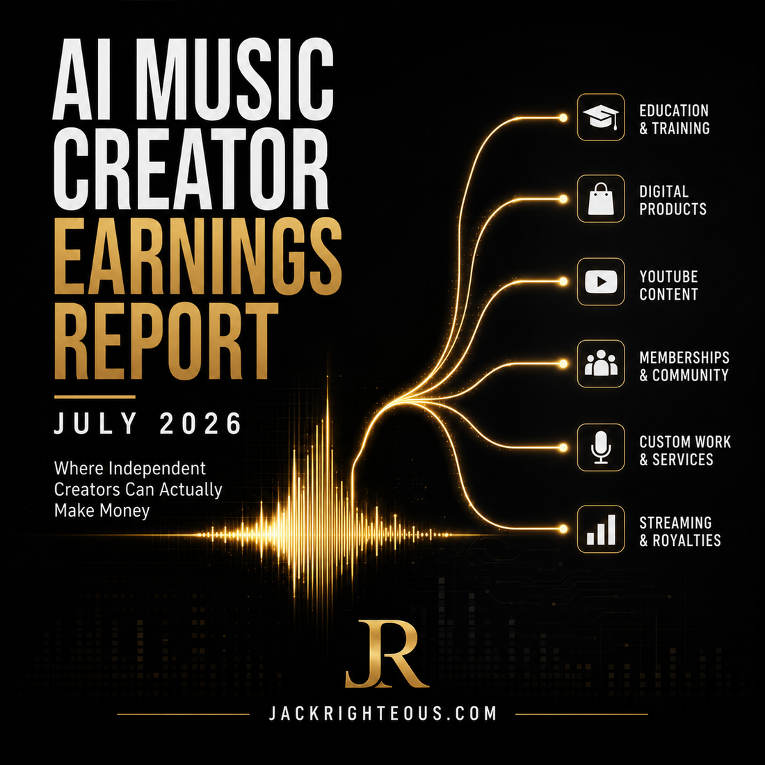 AI music creator earnings report showing practical revenue paths beyond streaming for independent creators in 2026