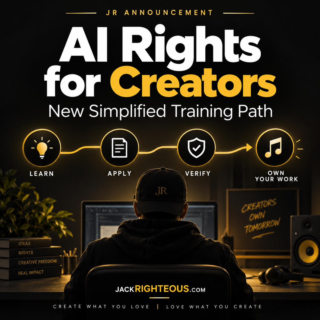 AI Rights for Creators announcement cover — new simplified training path from Jack Righteous