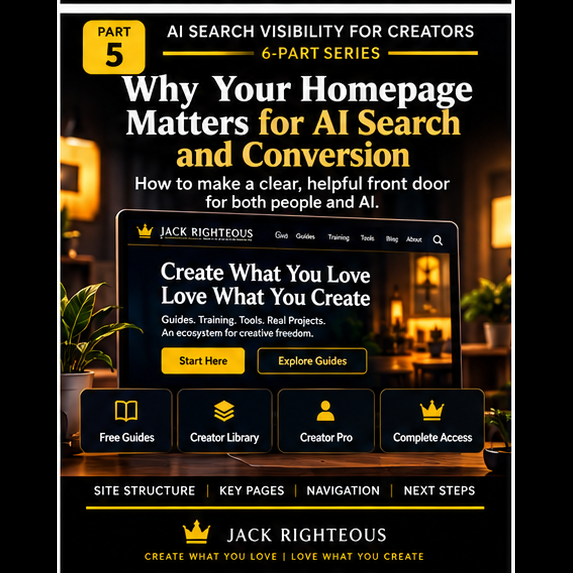 AI Search Visibility for Creators Part 5 — why your homepage matters for AI search and conversion.