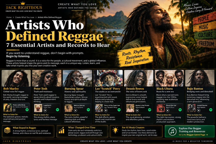 Artists Who Helped Define Reggae — Create What You Love listening series