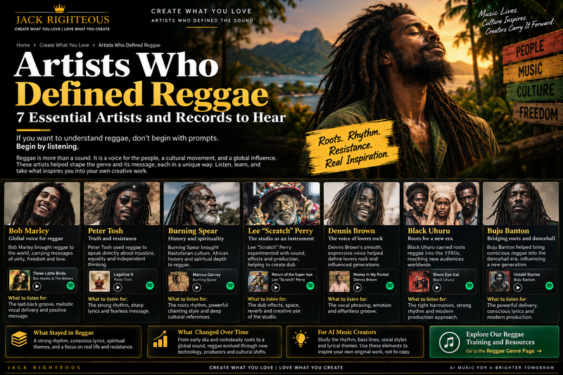 Artists Who Helped Define Reggae — Create What You Love listening series