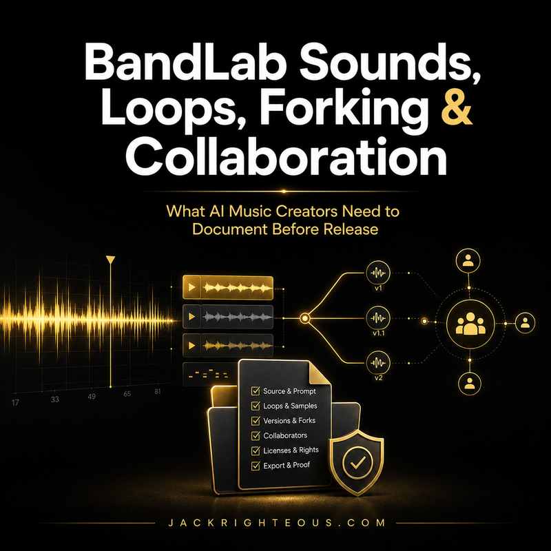 BandLab Sounds, loops and forking guide for checking licenses, documenting sources and preparing AI music releases