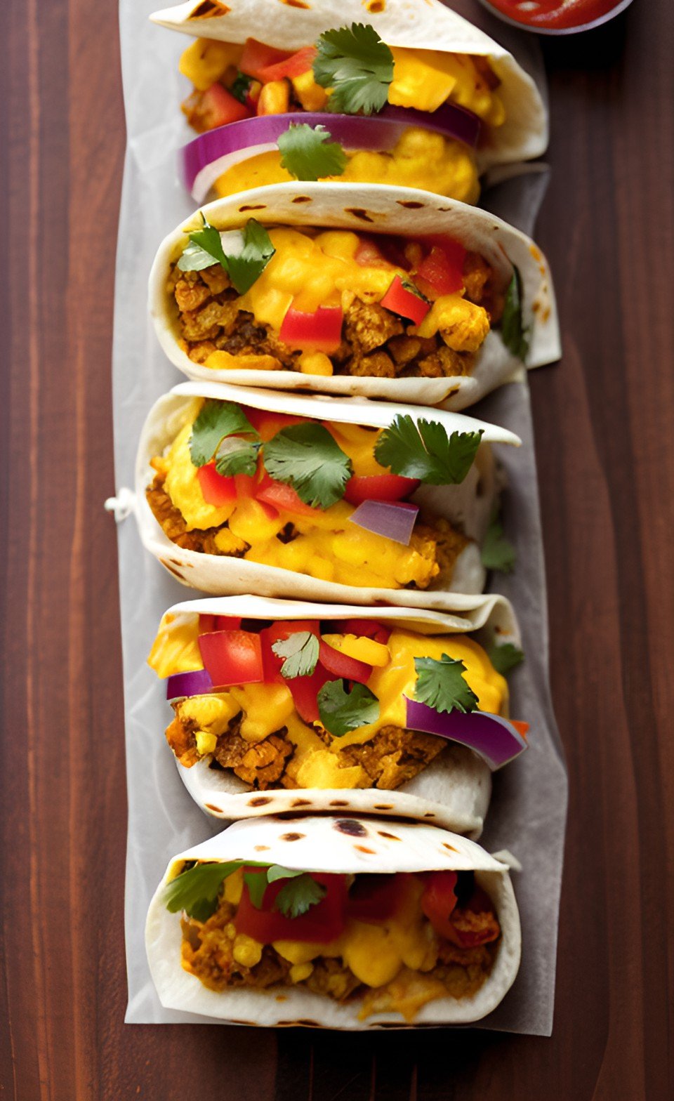 Breakfast burritos prepared for a busy creator morning
