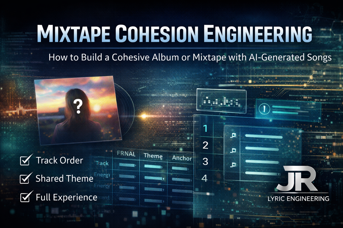 Guide to building a cohesive AI-assisted album or mixtape with consistent identity, pacing and song relationships