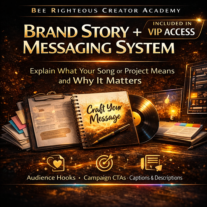 Creator brand story and messaging system for turning project identity into clear audience-facing narrative and positioning
