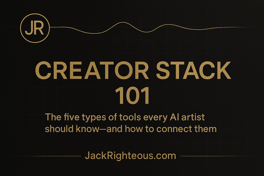 Creator Stack 101 — The Five Types of Tools Every AI Artist Should Know (and How to Connect Them) - Jack Righteous