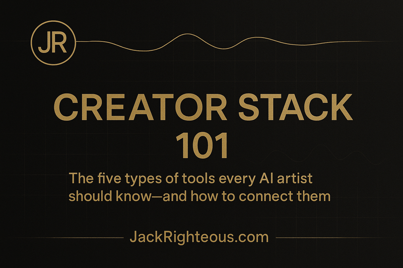 Creator Stack 101 — The Five Types of Tools Every AI Artist Should Know (and How to Connect Them) - Jack Righteous