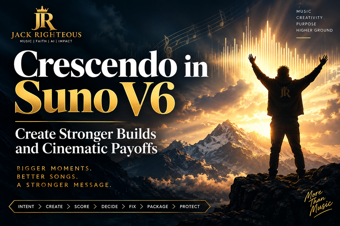 Crescendo in Suno V6 — create stronger builds and cinematic payoffs.