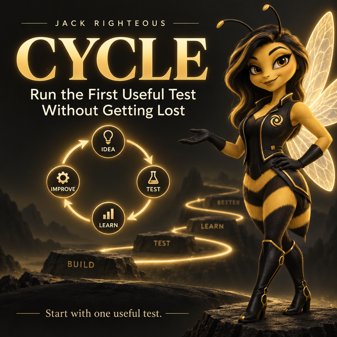 Cycle character cover showing a focused creator test, comparison and learning loop