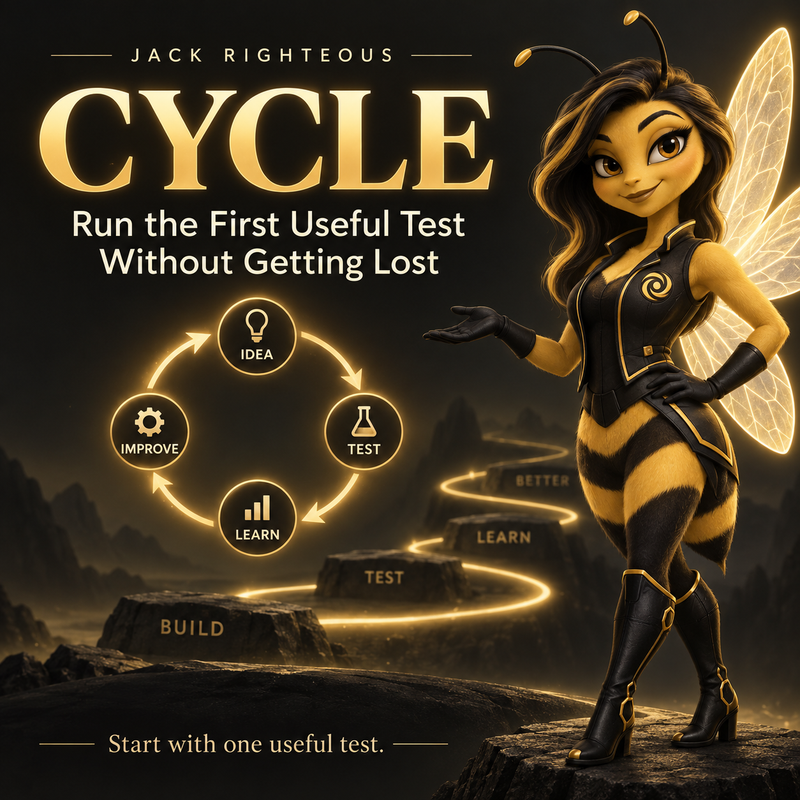 Cycle character cover showing a focused creator test, comparison and learning loop