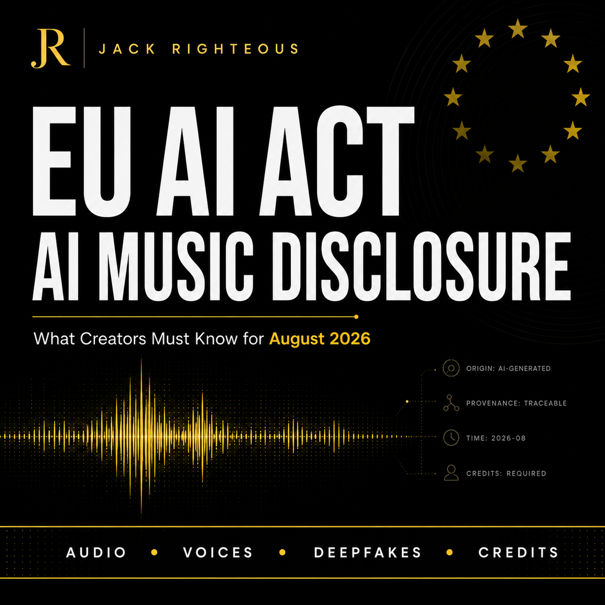 EU AI Act disclosure guide for AI music, synthetic voices and creator transparency requirements in 2026