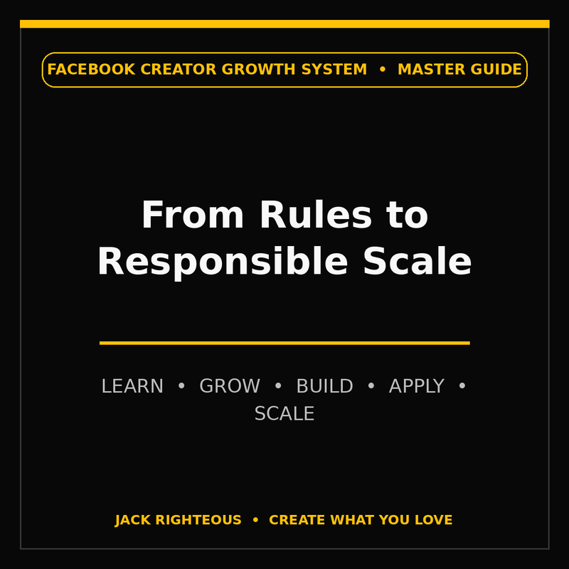 Facebook Creator Growth System master guide covering LEARN, GROW, BUILD, APPLY and SCALE.