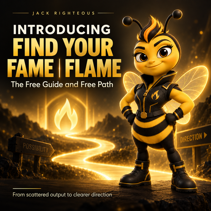 Find Your Fame and Flame cover introducing the free creator guide and starting path