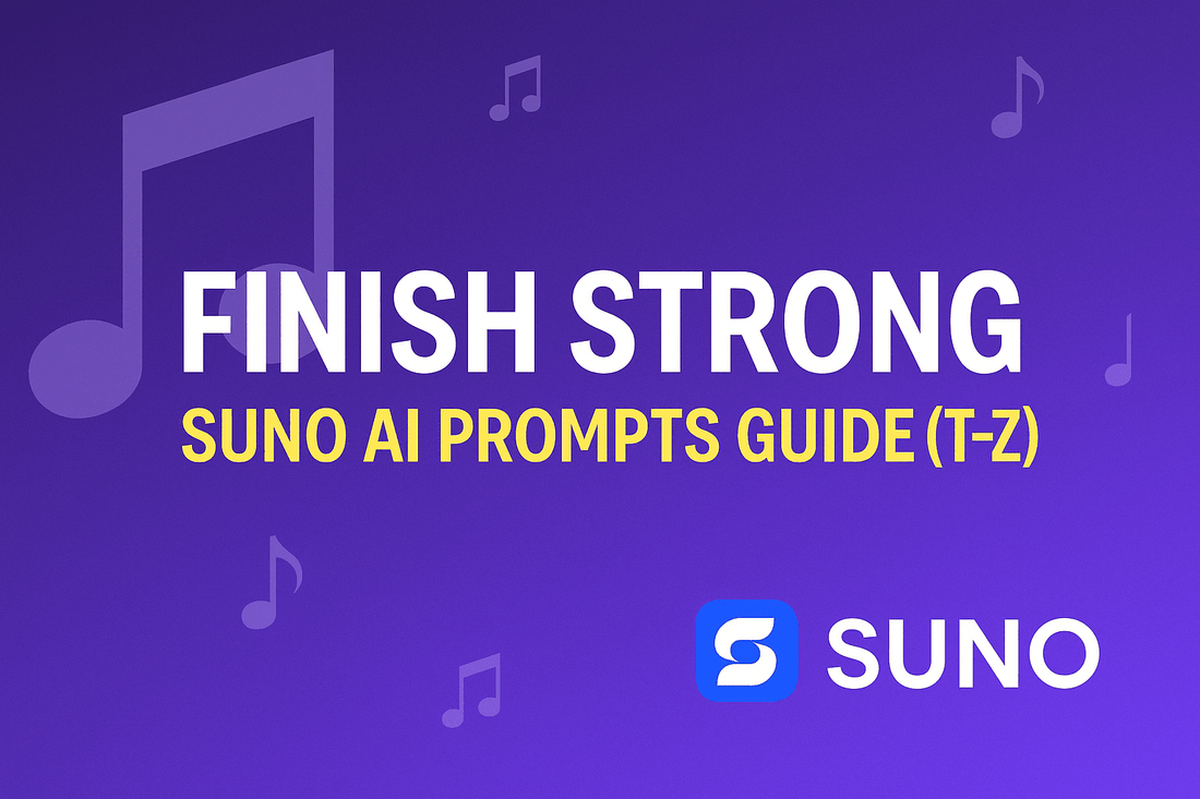 Finish Strong: Suno AI Prompts Guide T-Z for Complete Music Creation Mastery - Jack Righteous