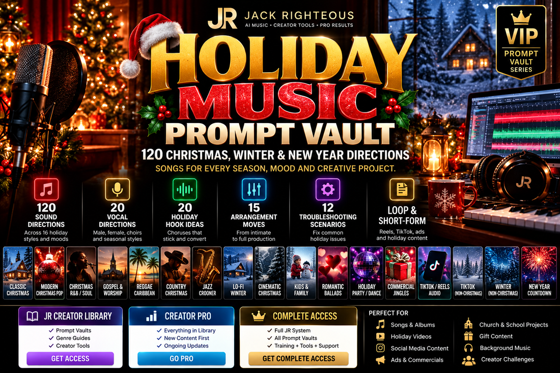 Holiday Music Prompt Vault with 120 Christmas, winter and New Year directions included with JR Access