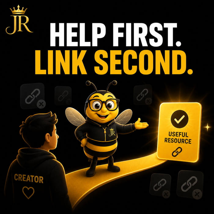 Bee Righteous guides a creator toward one useful AI resource, illustrating help-first affiliate recommendations.