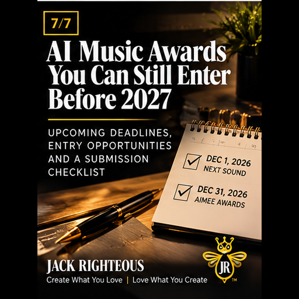 AI Music Awards you can still enter before 2027: official deadline checklist in black and gold