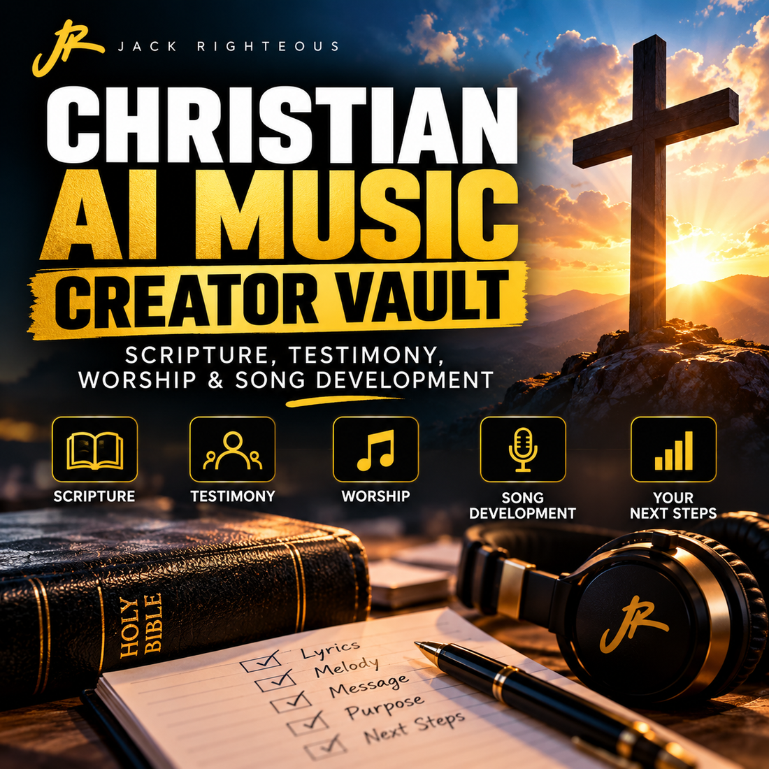 Christian AI Music Creator Vault — Scripture, testimony, worship and song development by Jack Righteous