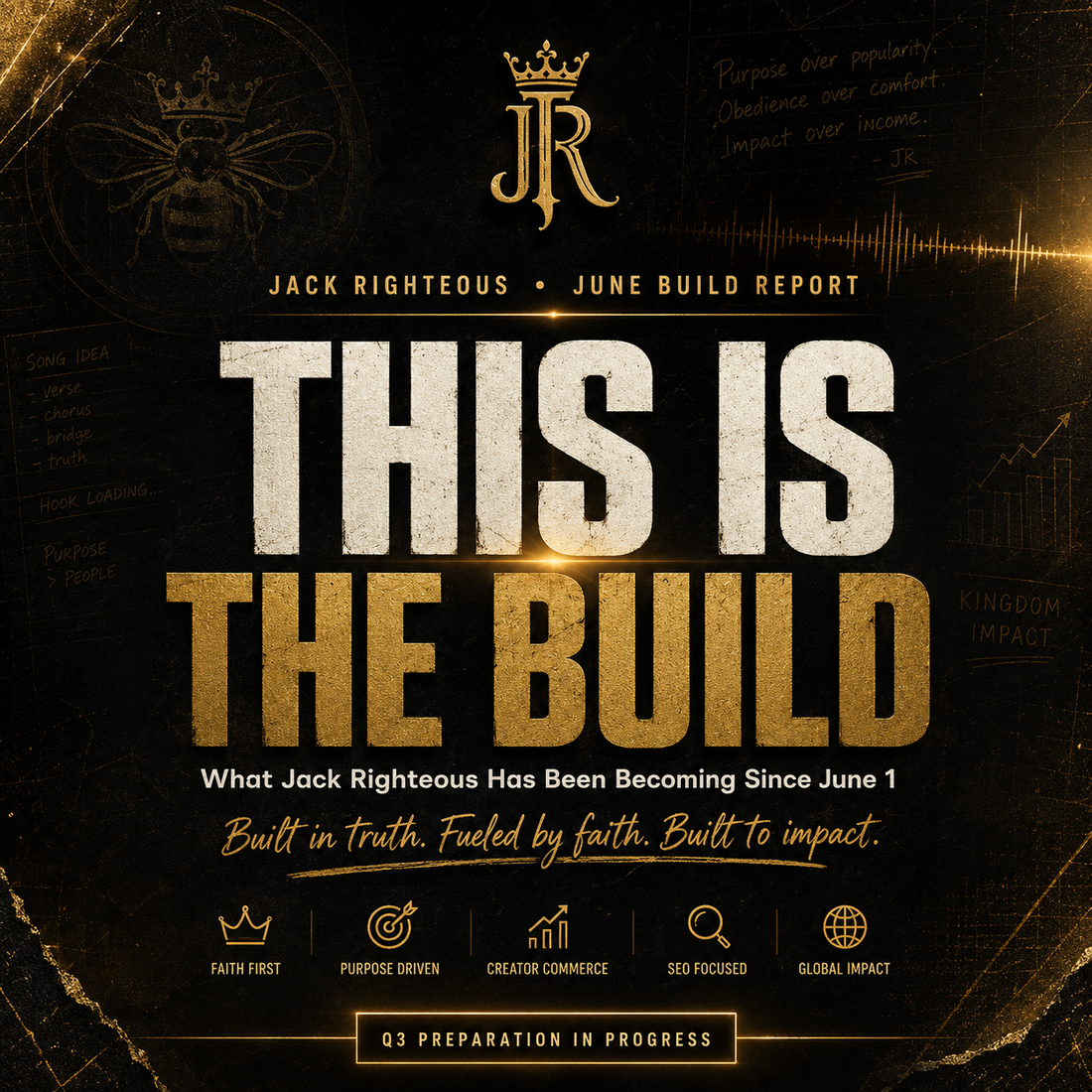Jack Righteous creator-system build report showing the connected training, tools and owned-platform direction behind the work