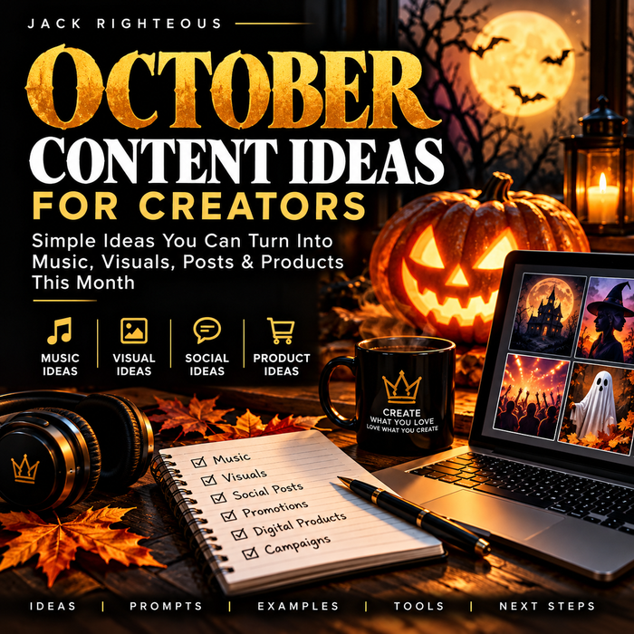 October Content Ideas for Creators by Jack Righteous — music, visuals, social posts, digital products and seasonal planning
