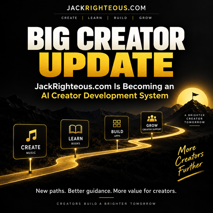 Big Creator Update — JackRighteous.com is becoming an AI Creator Development System