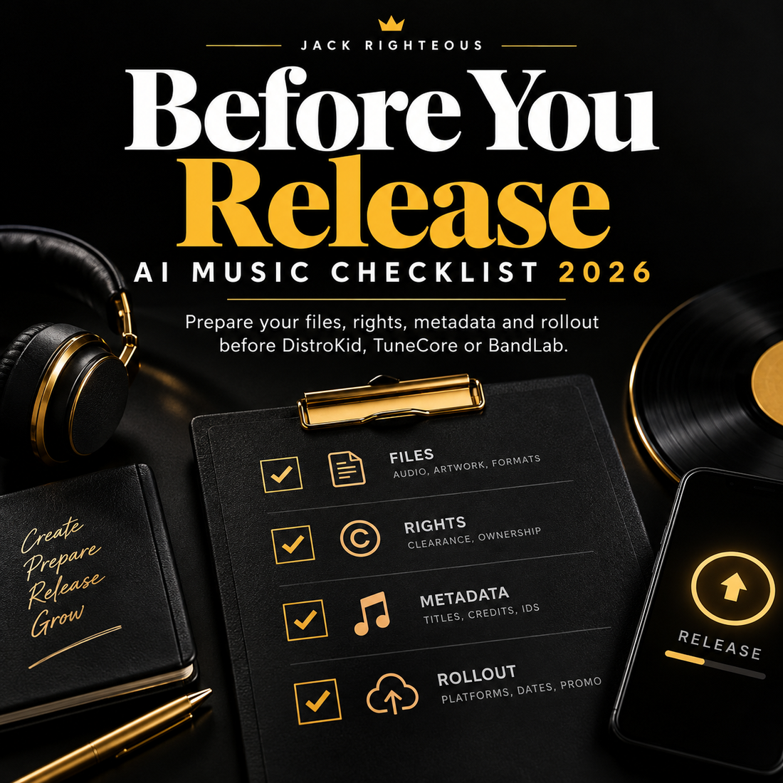 Before You Release — 2026 AI music checklist for files, rights, metadata and rollout