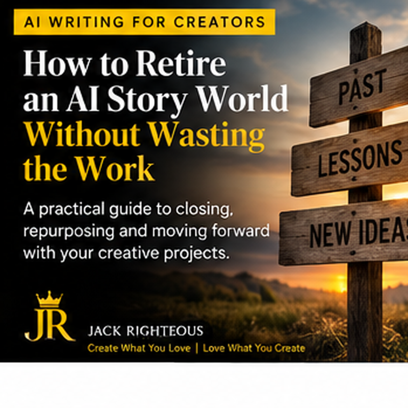 Guide cover about retiring an AI story world and reusing the best creative work