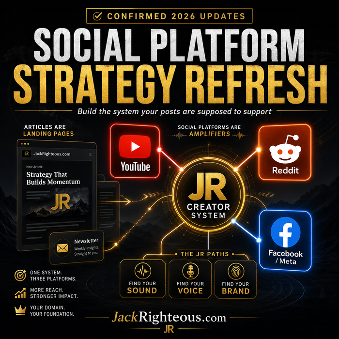 Jack Righteous social platform strategy for connecting YouTube, Reddit and Meta to a broader creator system