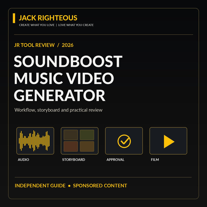 SoundBoost music video generator independent sponsored Jack Righteous guide to audio, storyboard approval and full-film workflow