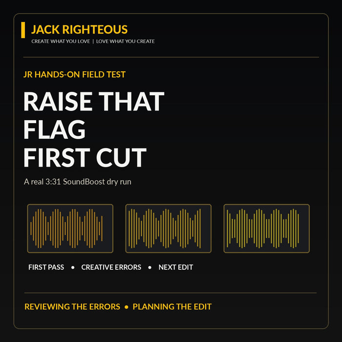 Raise That Flag Jack Righteous SoundBoost 3 minute 31 second real-world music video dry run and editing review