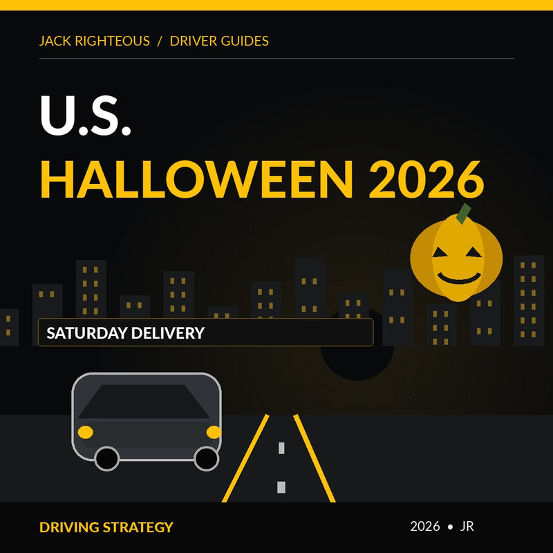 Jack Righteous 2026 Halloween Uber driver guide cover: uber eats halloween us saturday