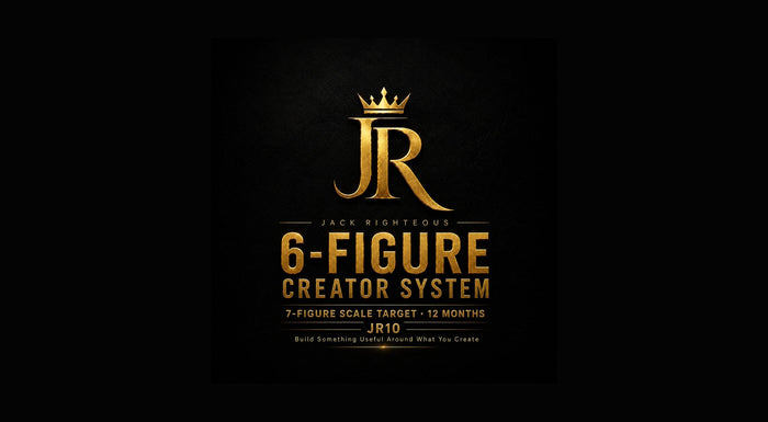 JR10 six-figure creator system and seven-figure 12-month scale target by Jack Righteous