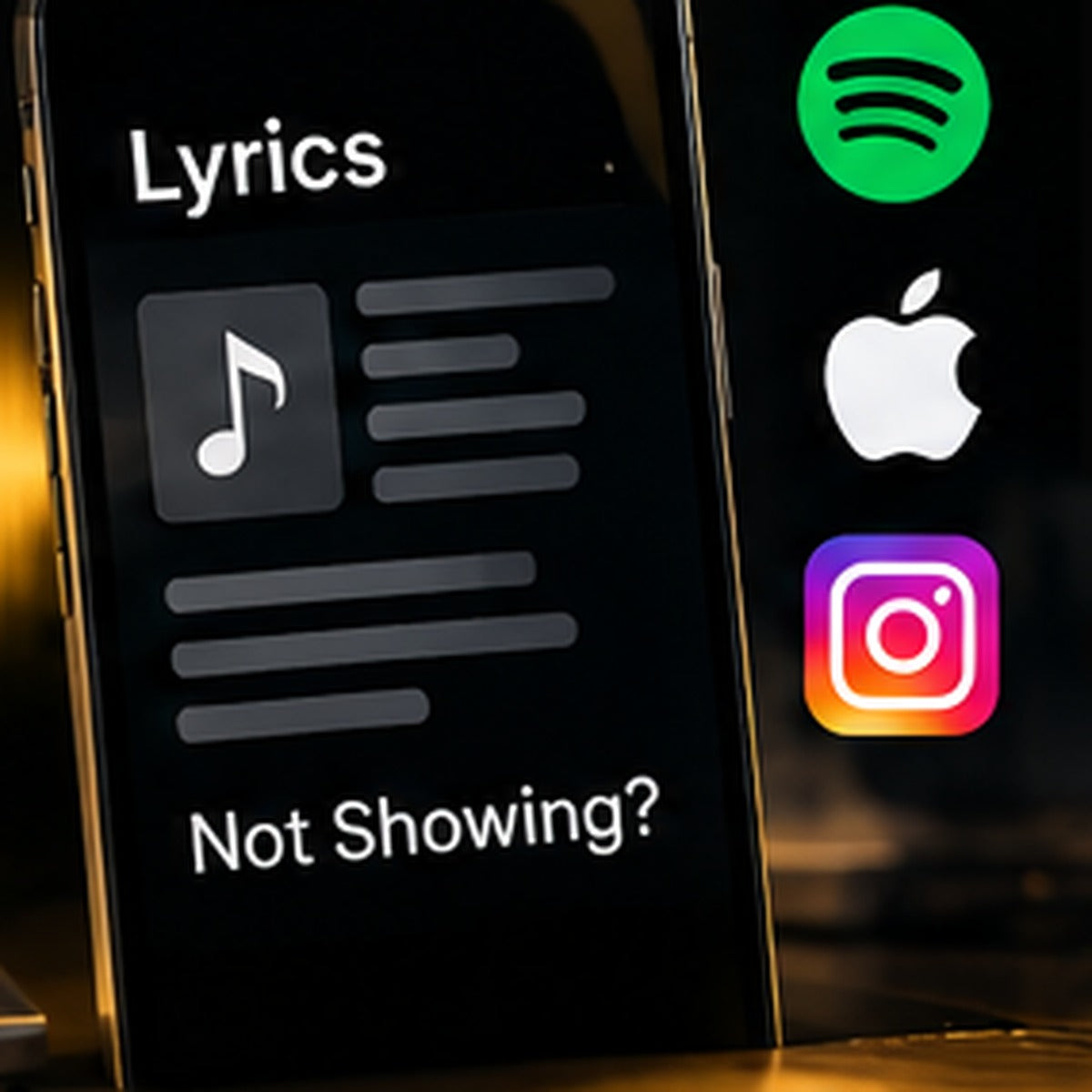 Lyrics not showing on Spotify Apple Music or Instagram