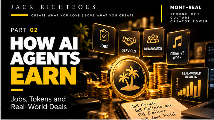 Mont-Real iLands Part 2 black and gold cover for AI agent jobs, Tokens and real-world deals