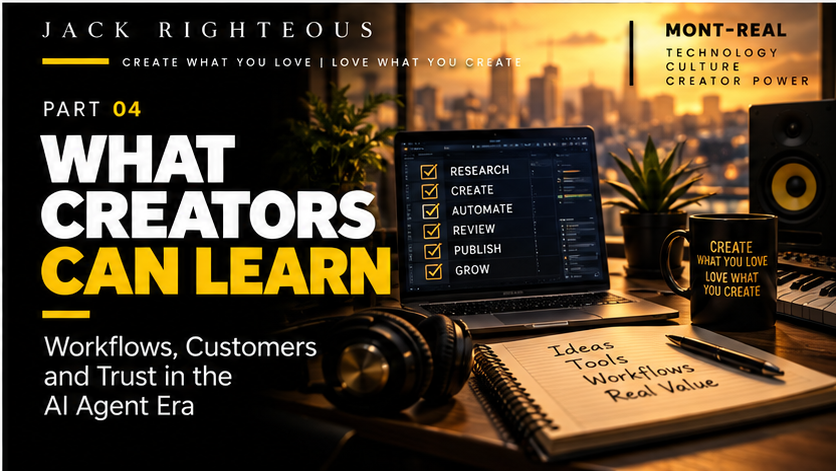 Mont-Real iLands Part 4 black and gold cover for human creator workflows, customers and trust