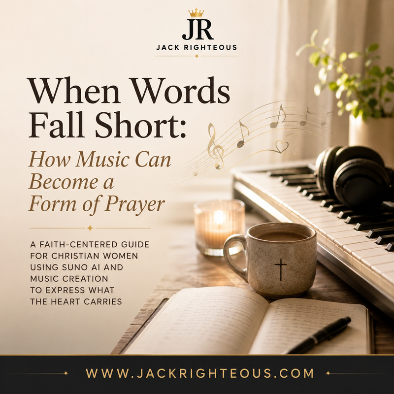 Faith-centered guide to using music as prayer with Suno AI, reflection, journaling and scripture-inspired creative direction