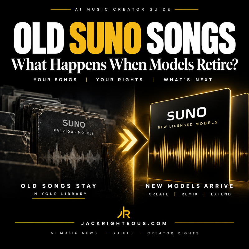 Old Suno songs after model retirement: what happens to your songs, rights, remixes and distribution when new licensed models arrive