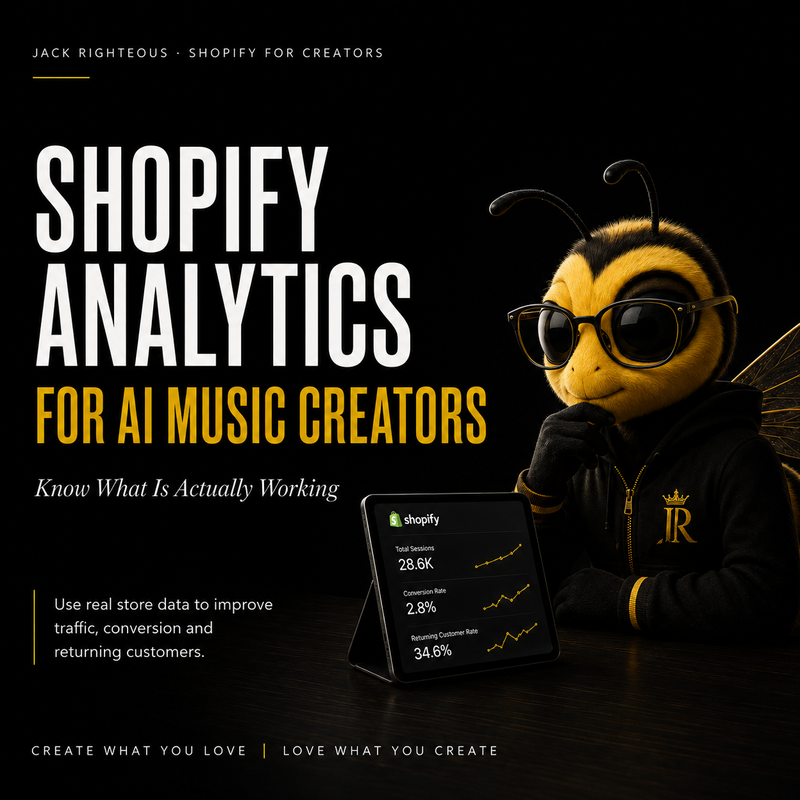 Shopify analytics workflow for optimizing an AI music store using customer behavior, conversion and sales data