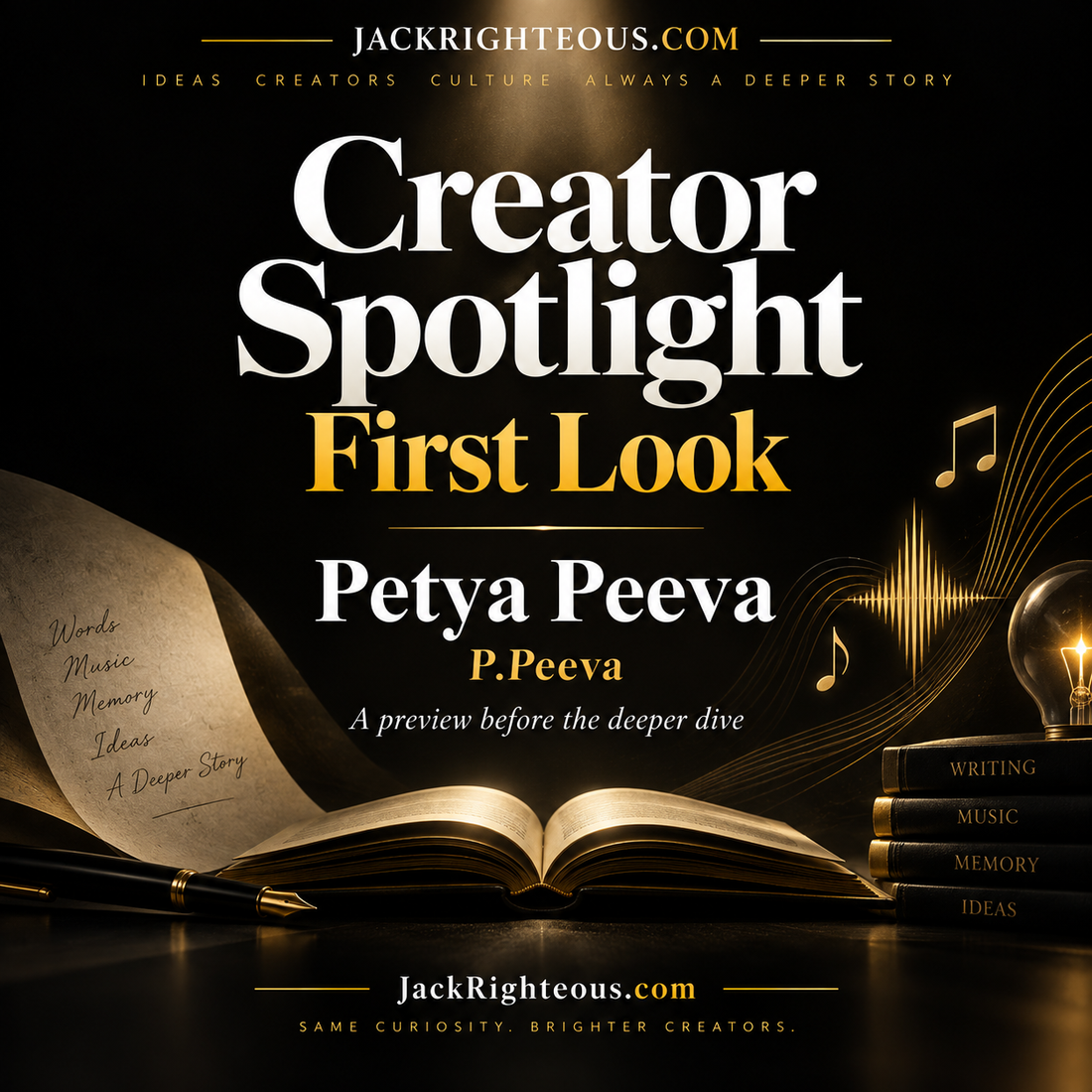 Creator Spotlight First Look cover for Petya Peeva on JackRighteous.com