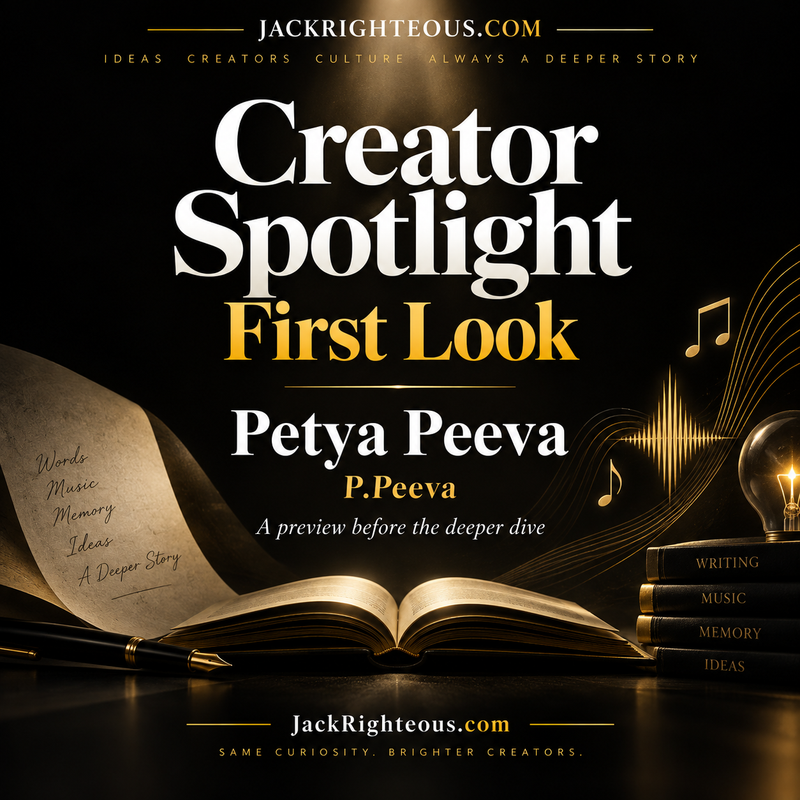 Creator Spotlight First Look cover for Petya Peeva on JackRighteous.com