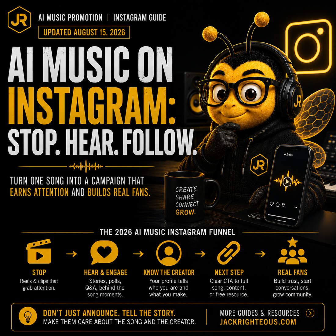 Instagram promotion guide for AI music creators using Reels, Stories and growth strategies to reach more listeners in 2026