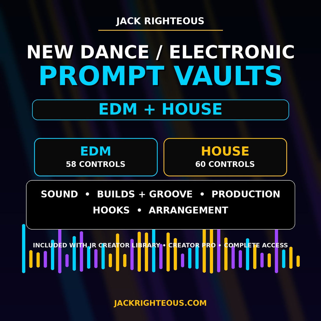 New Dance and Electronic Prompt Vaults with 58 EDM controls and 60 House controls included with JR access