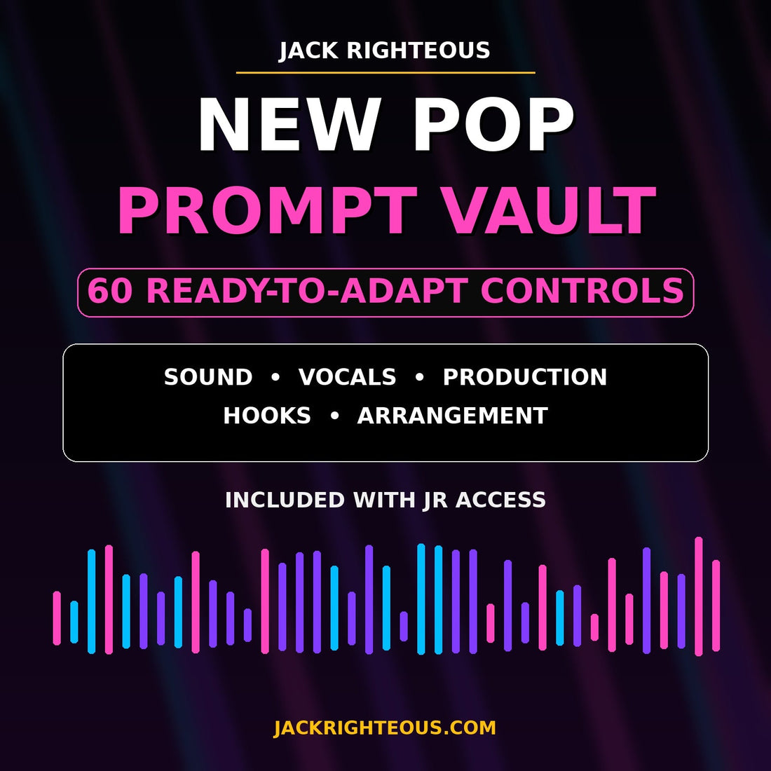 New Pop Prompt Vault with 60 ready-to-adapt AI music controls for sound, vocals, production, hooks and arrangement