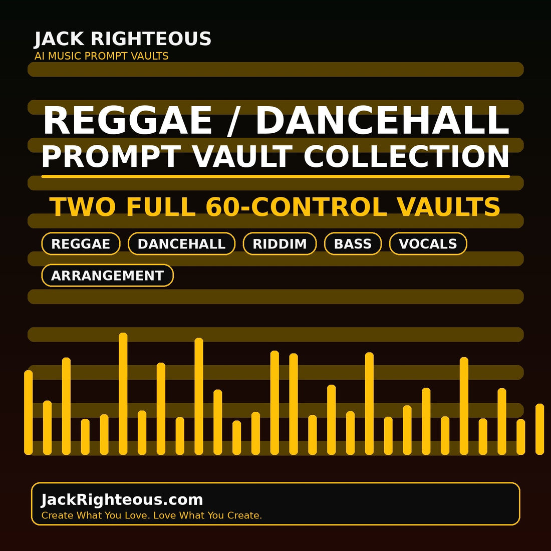 Reggae and Dancehall Prompt Vault Collection with two full 60-control AI music vaults