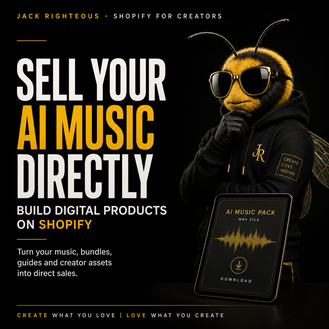 Guide to monetizing AI music by selling digital products and creator resources through Shopify