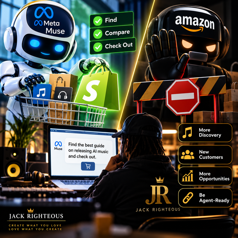 AI shopping agents move from discovery to checkout as Shopify opens access and Amazon blocks Meta Muse.