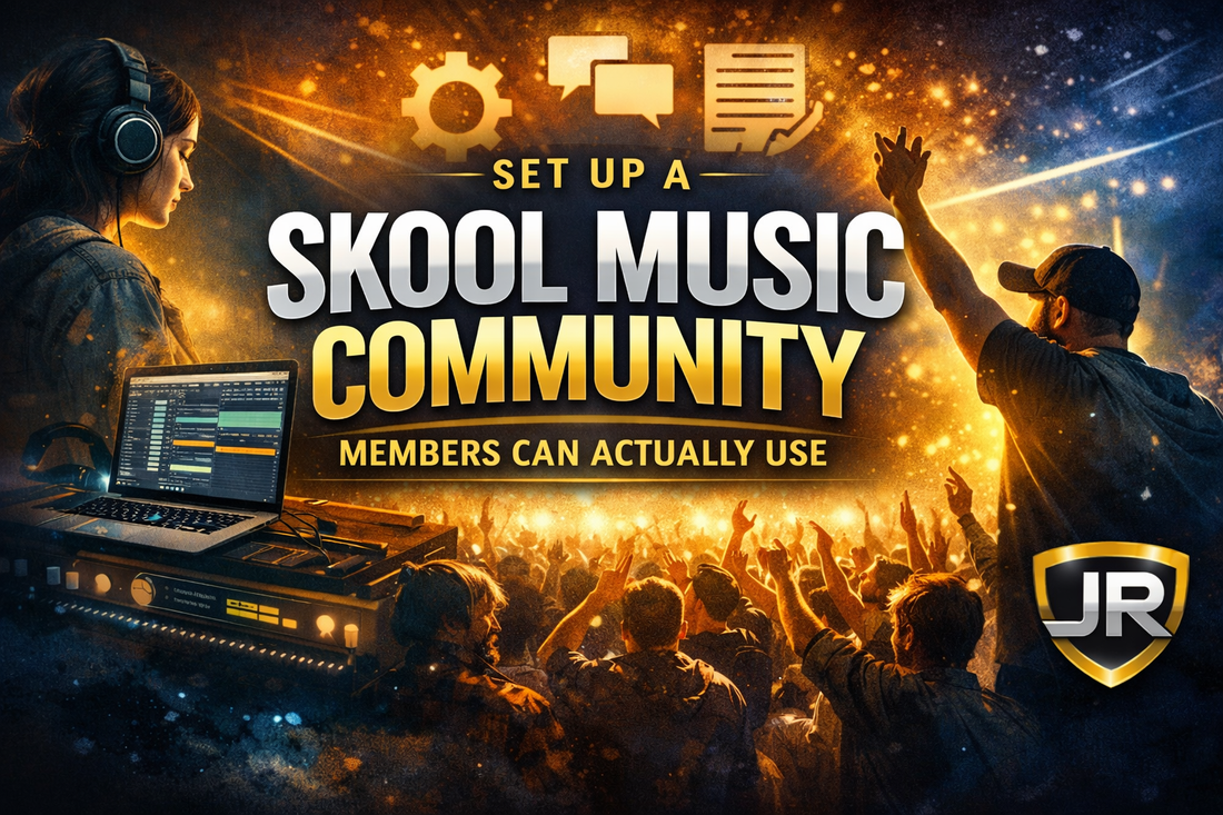 Skool music community setup guide for organizing clear spaces, member pathways and useful creator engagement