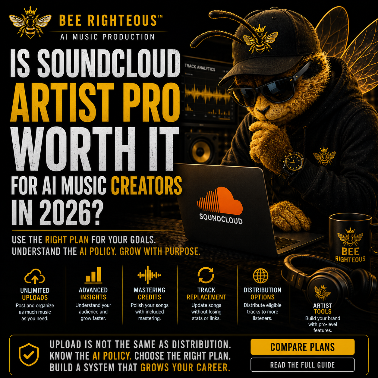 SoundCloud Artist Pro guide for AI music creators comparing value, distribution tools, audience features and 2026 use cases