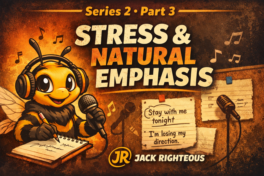 AI lyric guide to stress and emphasis for improving phrasing, vocal delivery and human-feeling performance