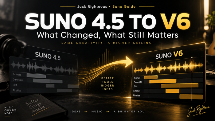 Suno 4.5 to V6: What Changed, What Still Matters — Jack Righteous